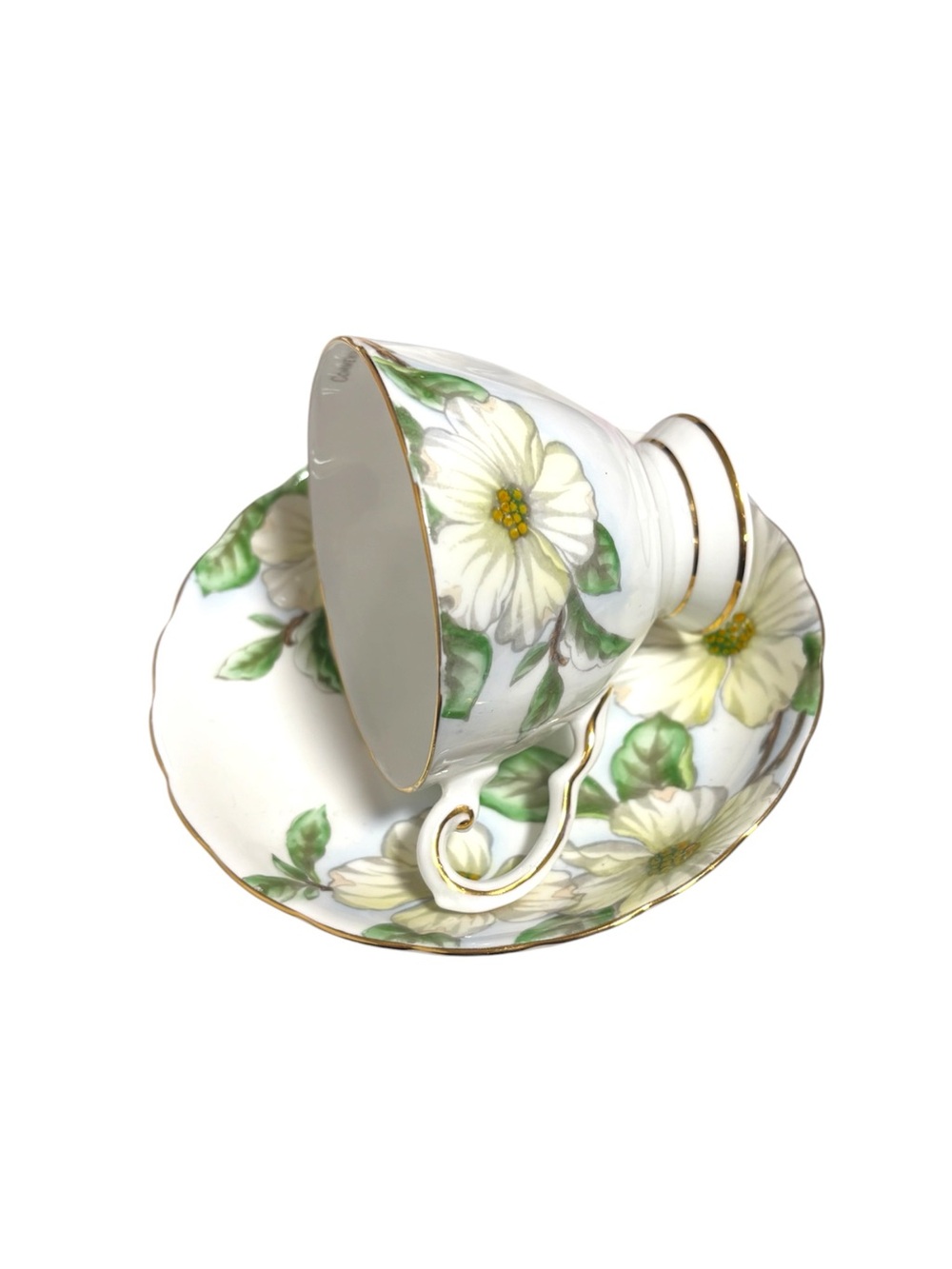 🌼 Vintage Tuscan Fine Bone China "Dogwood" Teacup and Saucer Set 🌼